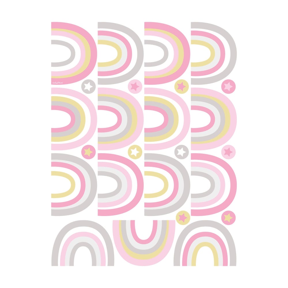 Arcobaleno in adesivo decorativo murale gamma rosa - Rosa - PVA - Acetato di polivinile