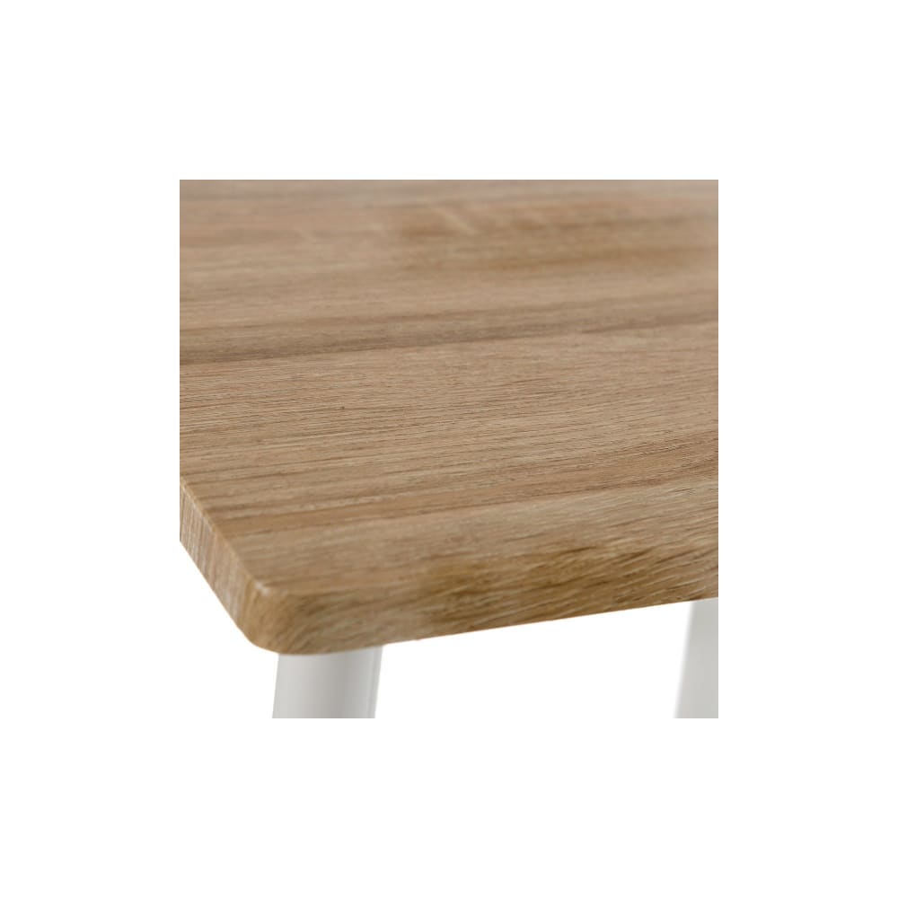 Table de chevet ou d'appoint en métal blanc et bois 34x30x59cm - Maisons du Monde