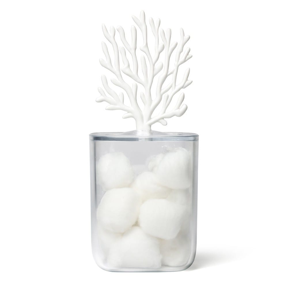 Qualy Design Récipient coral en plastique blanc style contemporain - Pvc - Poly Chlorure De Vinyle