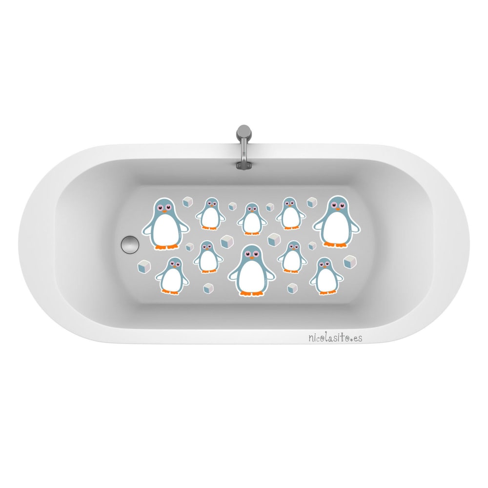 Pegatinas antideslizantes para bañeras pingüinos gris - Maisons du Monde