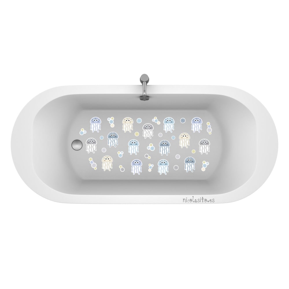 Pegatinas antideslizantes para bañeras medusas azul - Maisons du Monde