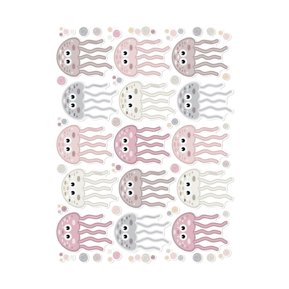 Nicolasito Autocollants antidérapants pour baignoire méduses roses Rose Pva - Polyacétate De Vinyle - 24x32x0cm