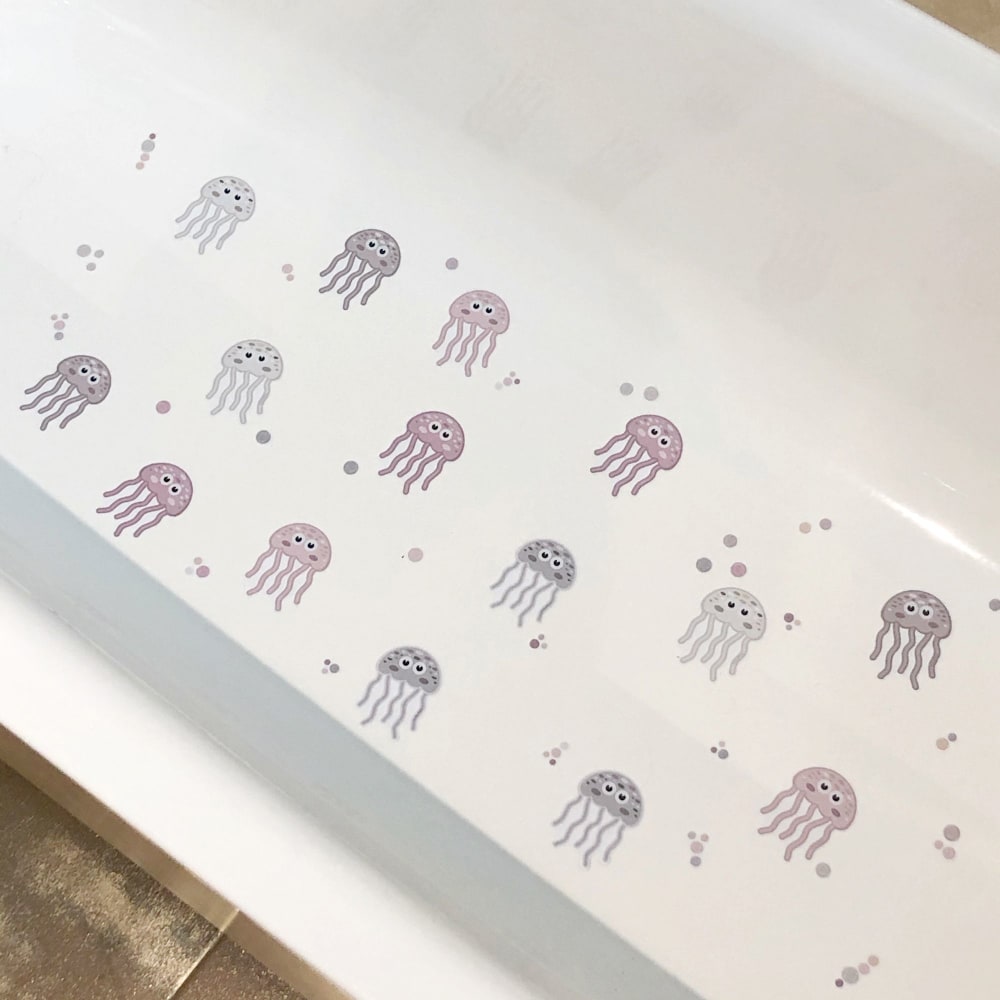 Adesivi antiscivolo per vasche da bagno meduse rosa - Nicolasito