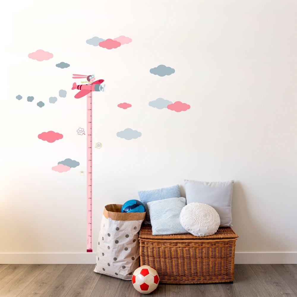 Pegatina vinilo medidor aviador rosa - Maisons du Monde