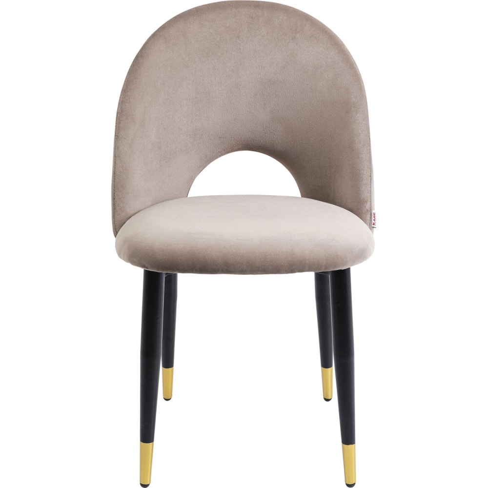 chaise en velours taupe