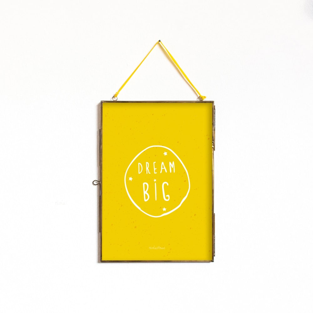 Poster in carta Dream Big giallo 21x30cm - Nicolasito