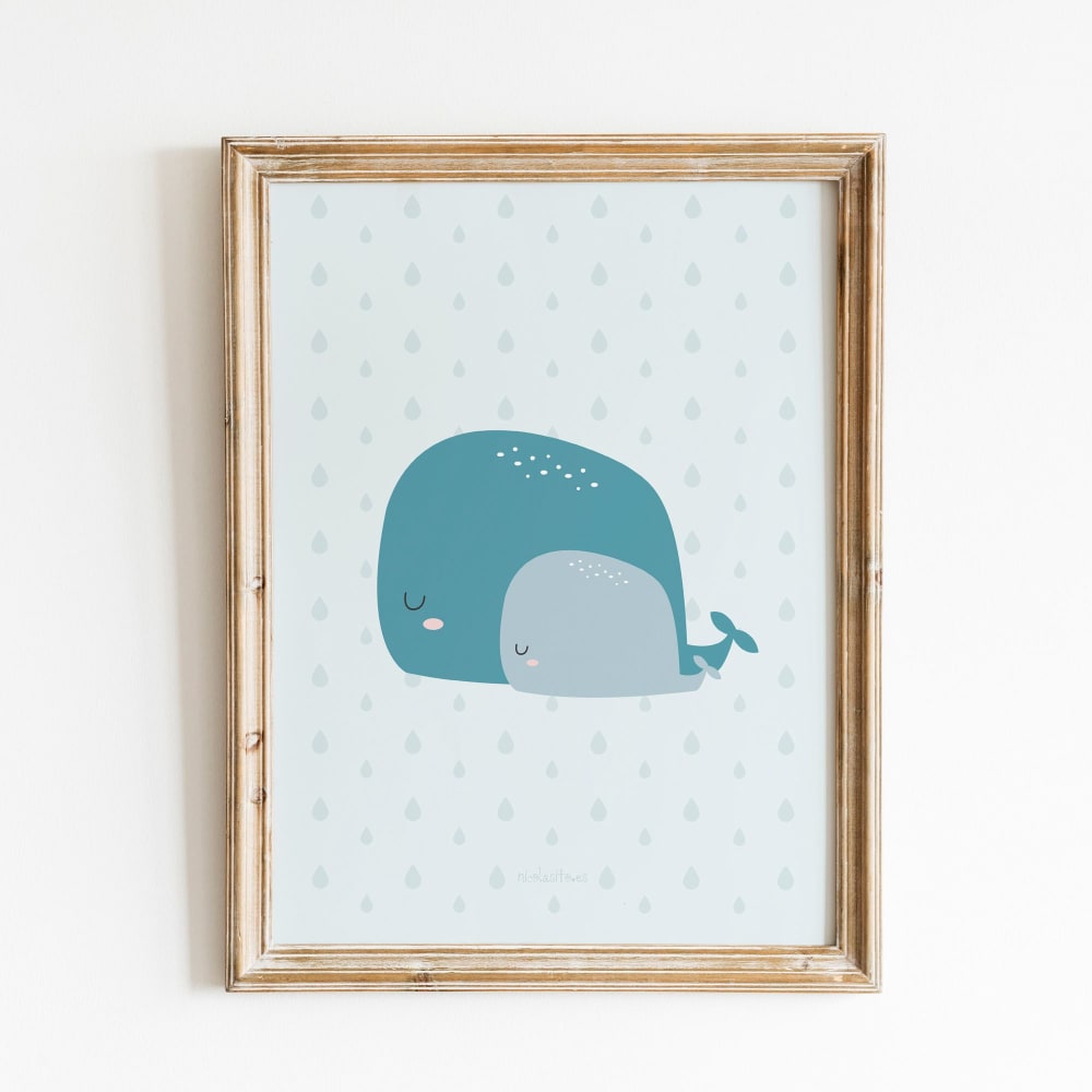 Poster da parete Balena 21x30cm - Nicolasito