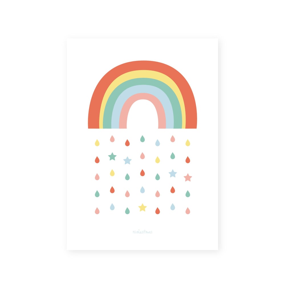 Poster in carta Arcobaleno multicolore 30x40cm - Carta