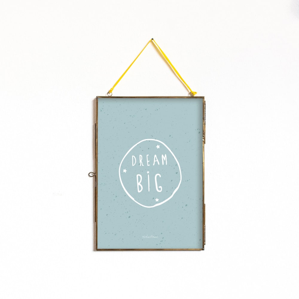Poster in carta Dream Big blu 21x30cm - Nicolasito