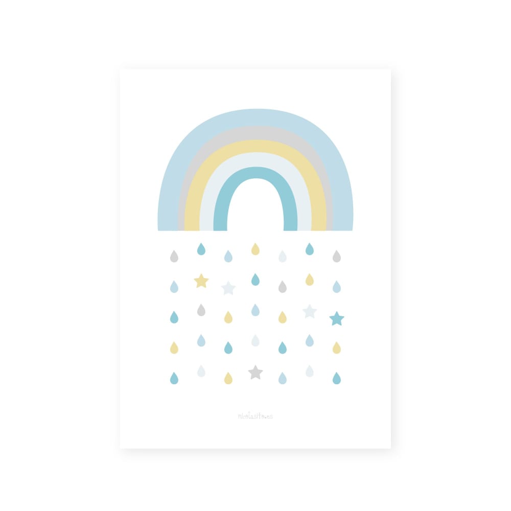 Póster papel Arcoíris Azul 21x30cm