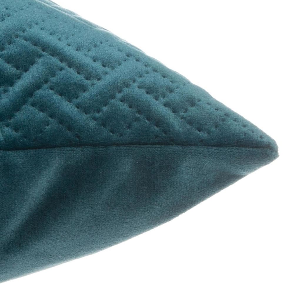 Coussin déhoussable en velours reliefé bleu canard 40x40 cm - Maisons du Monde
