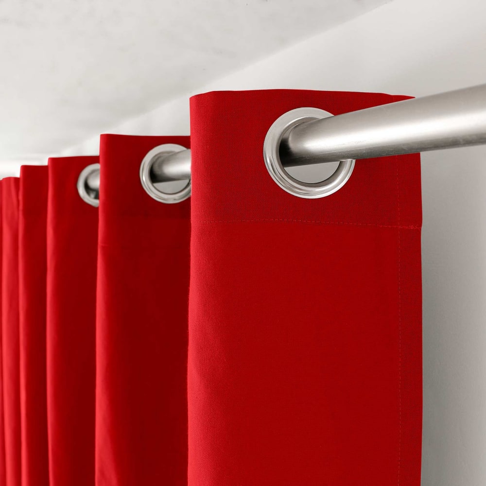 Rideau coloré en pur coton 8 œillets rouge 135x240 cm - Maisons du Monde