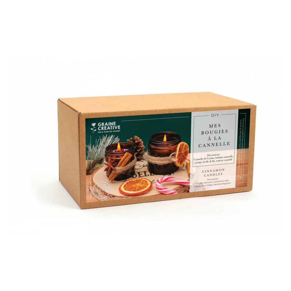 Graine Créative Coffret diy mes bougies a la cannelle Marron Cire