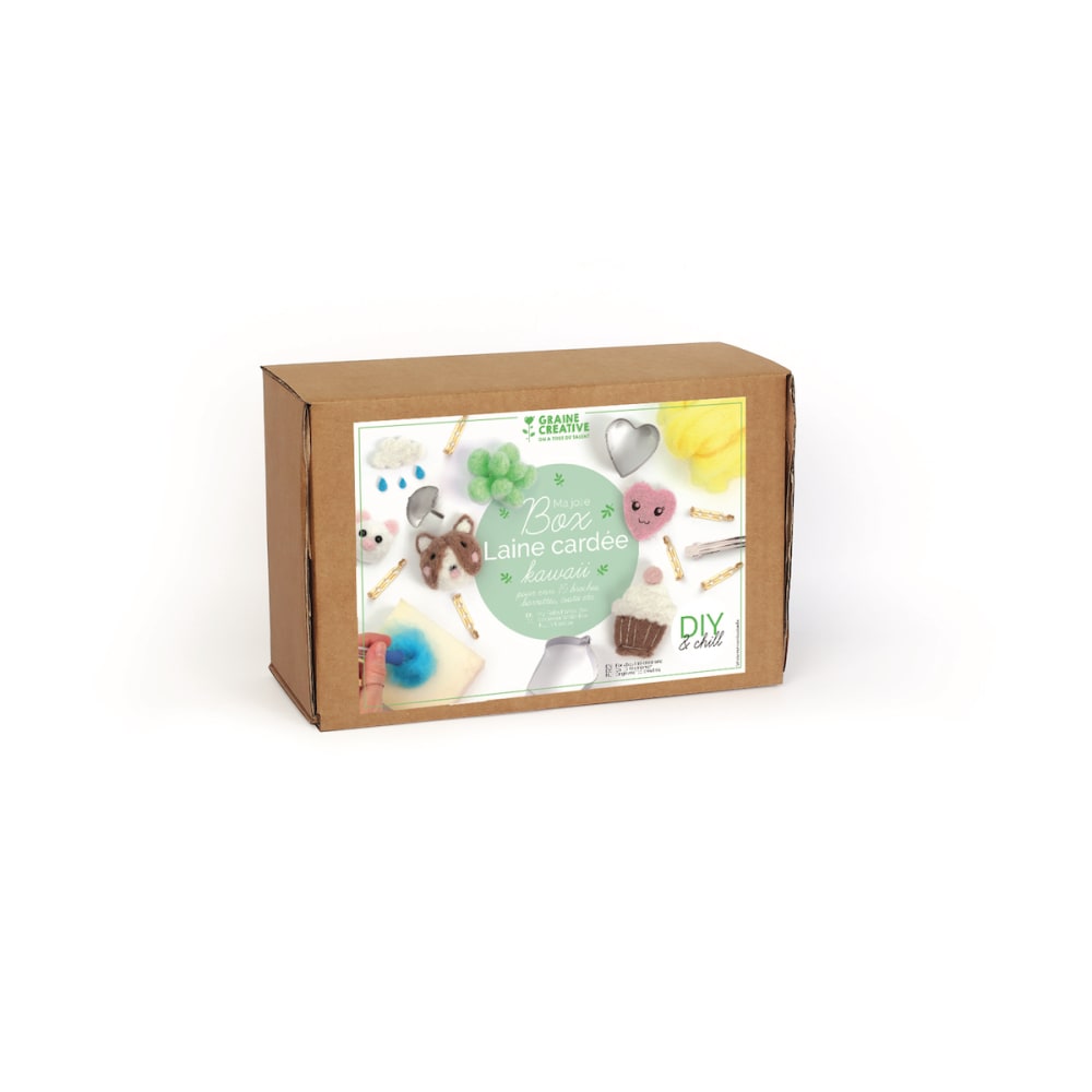 Coffret laine cardée kawaï 25x15x10cm - Maisons du Monde