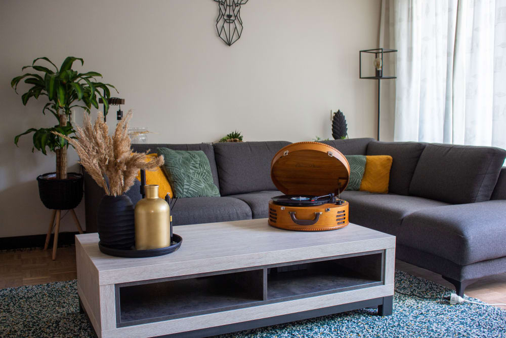 Platine vinyle rétro encodag pc haut-parleurs