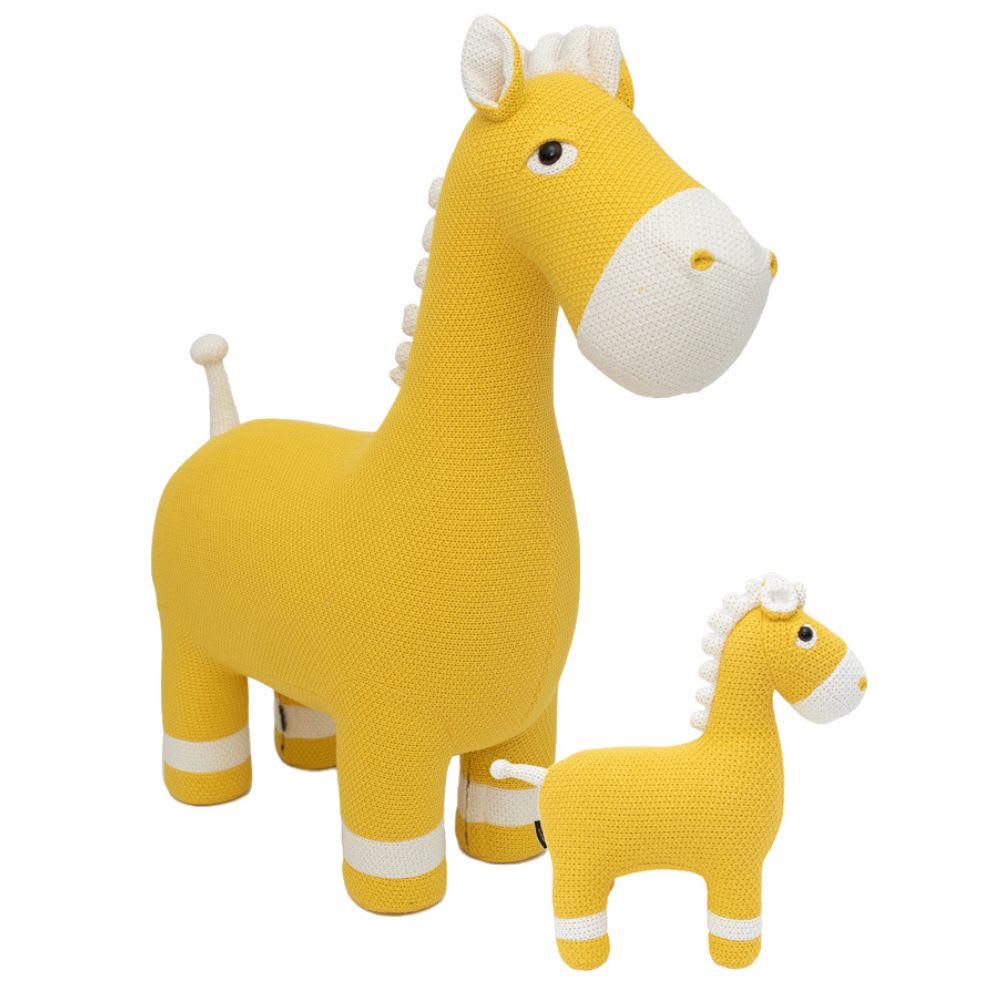 Pack peluches caballos de algodón 100% amarillo