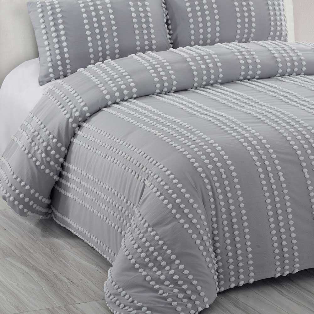 Funda nórdica microfibra bambula gris (240 X 220 cm) Cama de 150 - Maisons du Monde