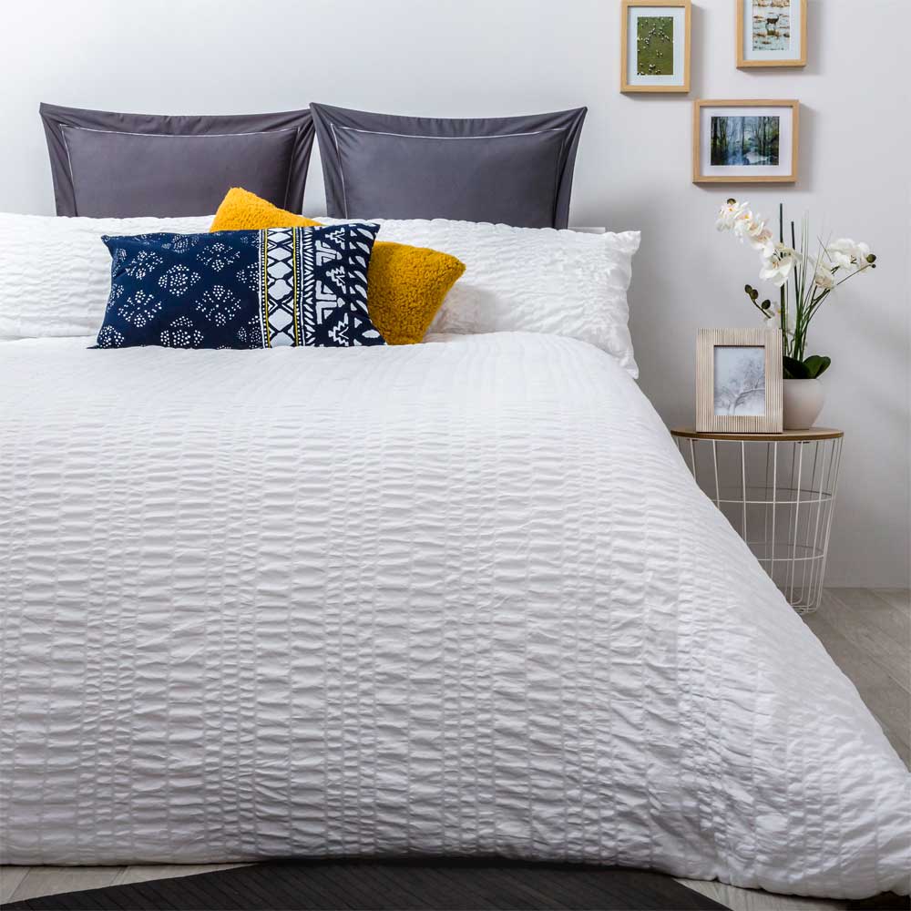Funda Nordica microfibra bambula Blanco (220 X 220 cm) Cama de 135 - Maisons du Monde