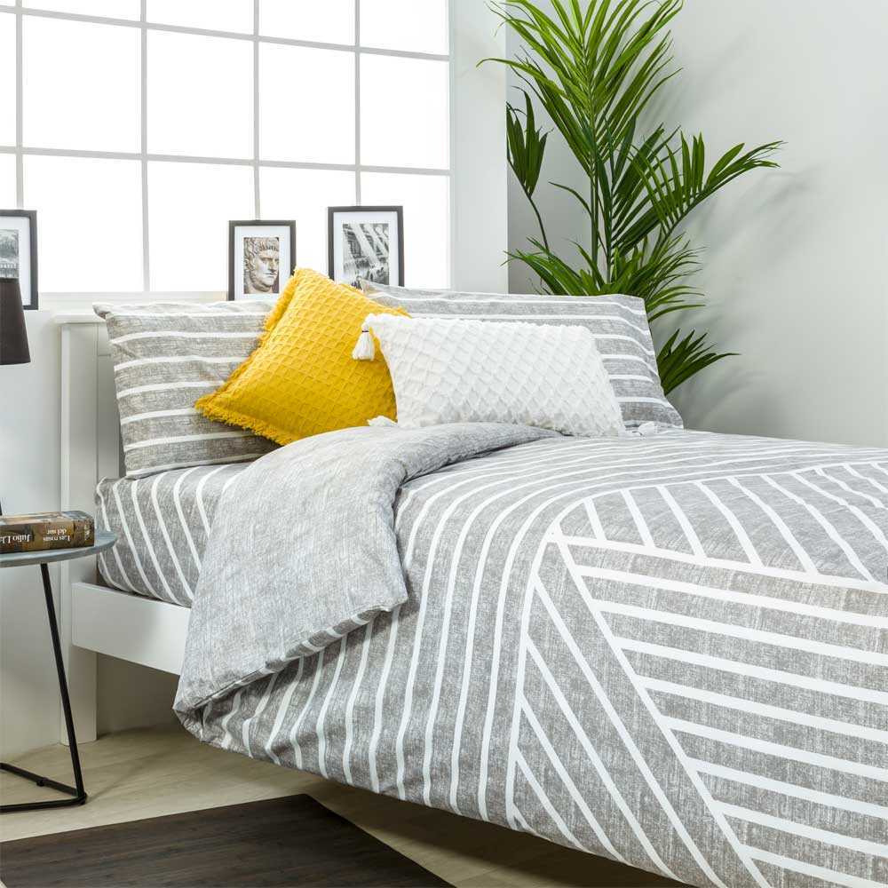 Funda nórdica reversible microfibra gris 260x240 Cama de 180