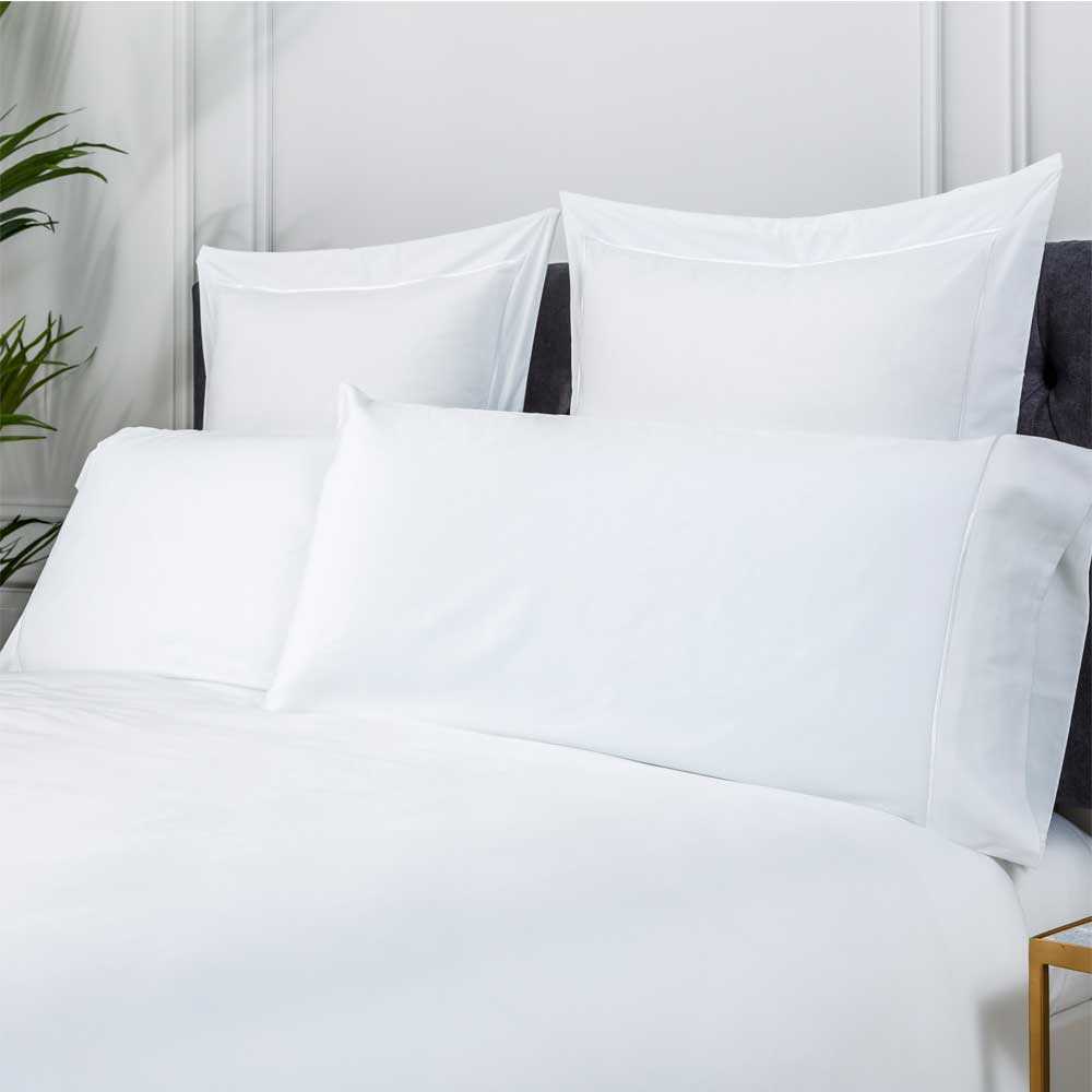 Funda nórdica Saten Algodon Egipcio 300 Hilos Blanco 280X240 Cama 200 - Maisons du Monde