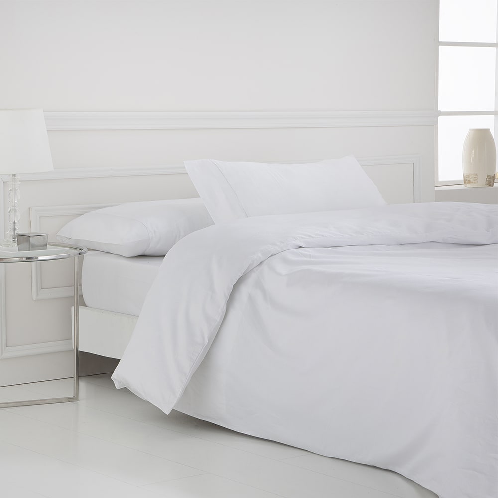 Funda nórdica Saten Algodon Egipcio 400 Hilos blanco 150x220 Cama 90