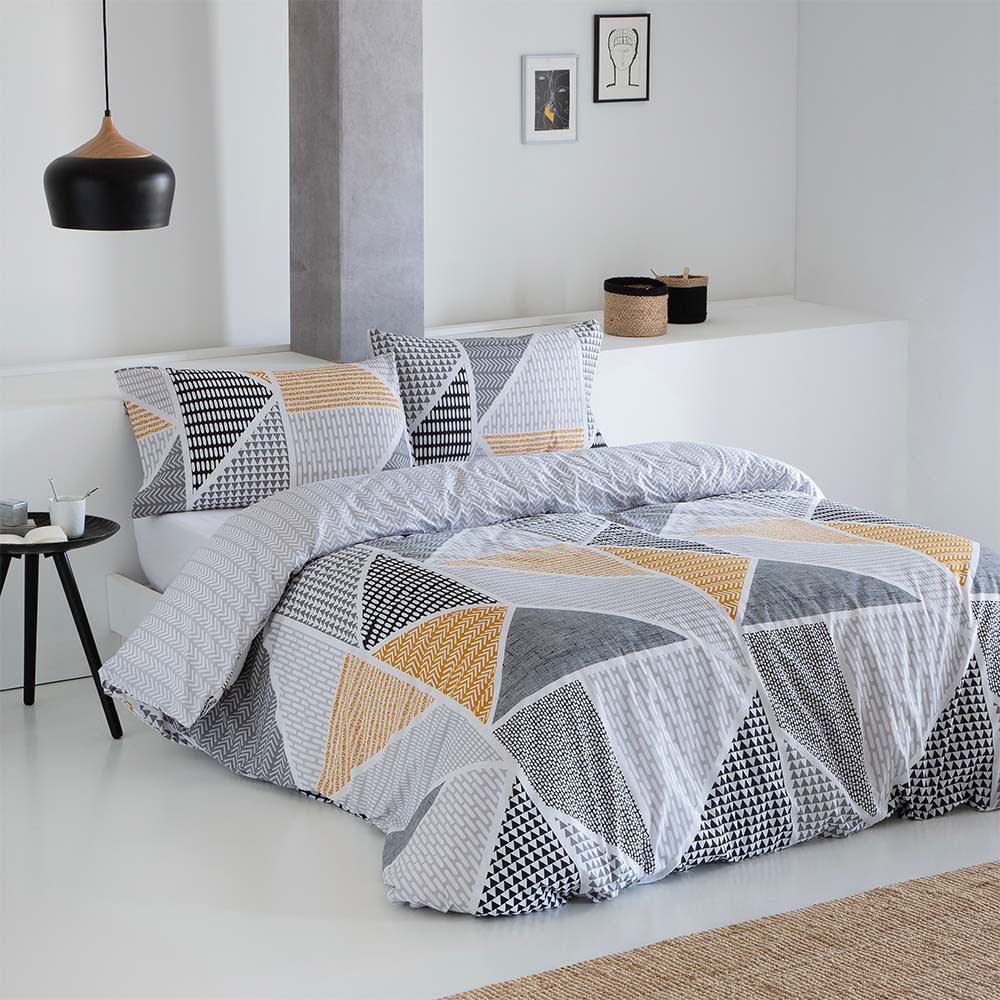 Funda Nordica Reversible algodón poliéster gris 180 X 220 Cama de 105