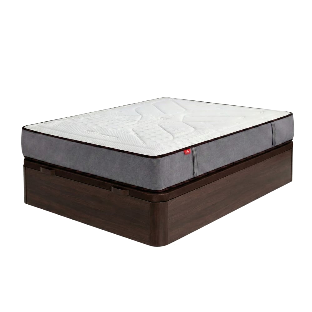 Ensemble de matelas, sommier coffre et oreiller Wengue 105x190