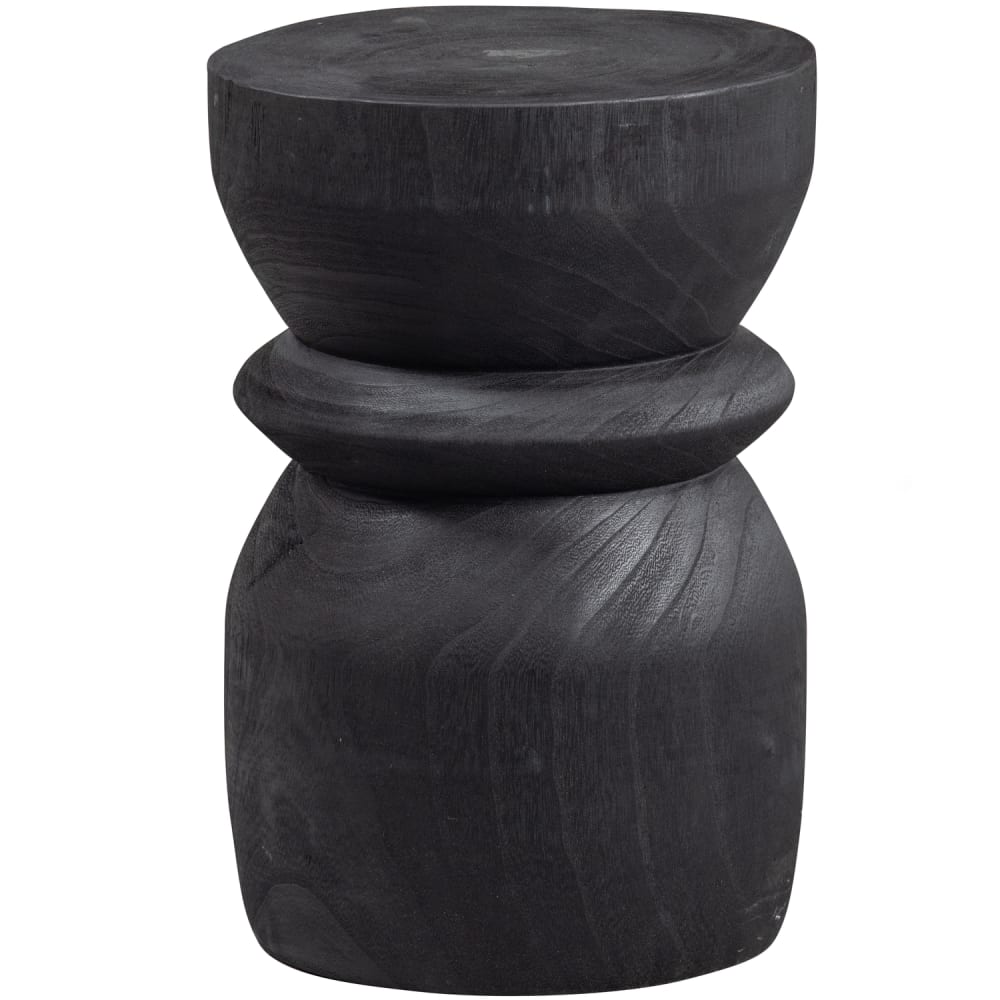 Taburete de madera ø28cm - negro
