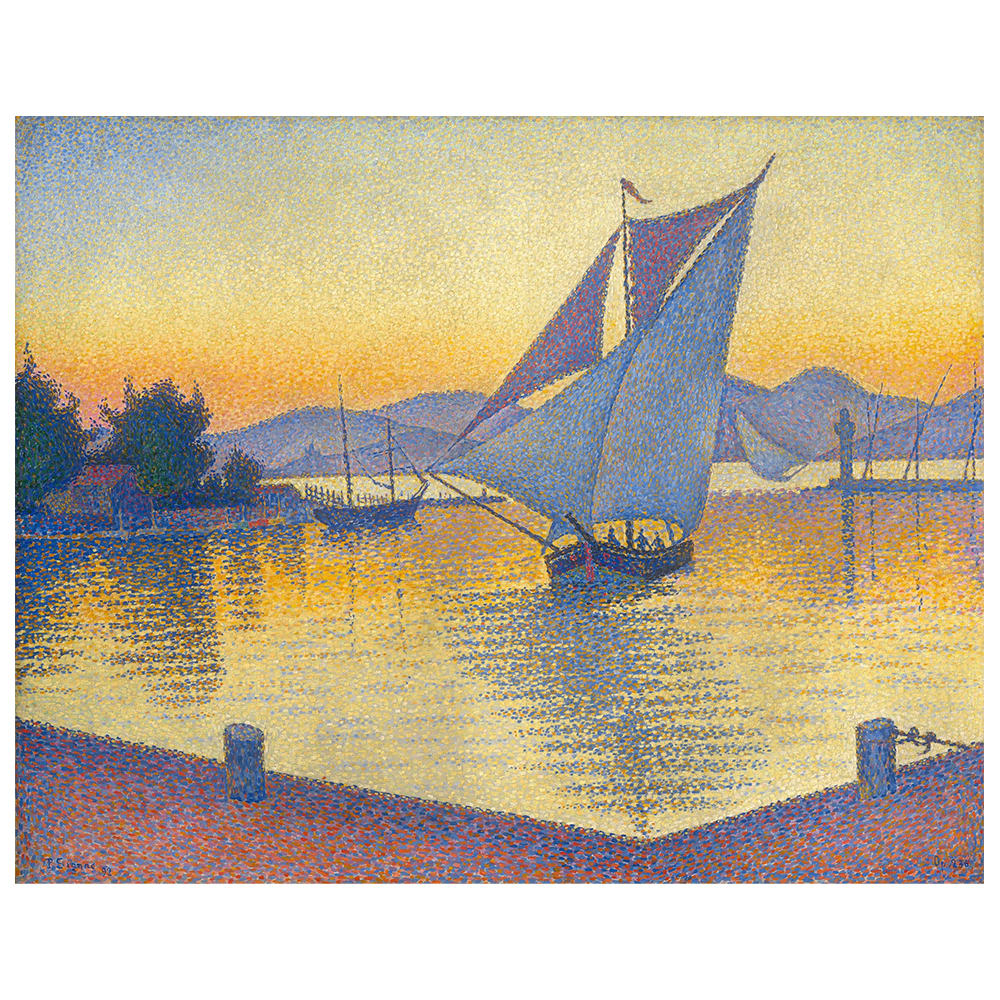 Stampa su tela - Il Porto Al Tramonto - Paul Signac cm. 50x60 - Multicolore - PES - Poliestere