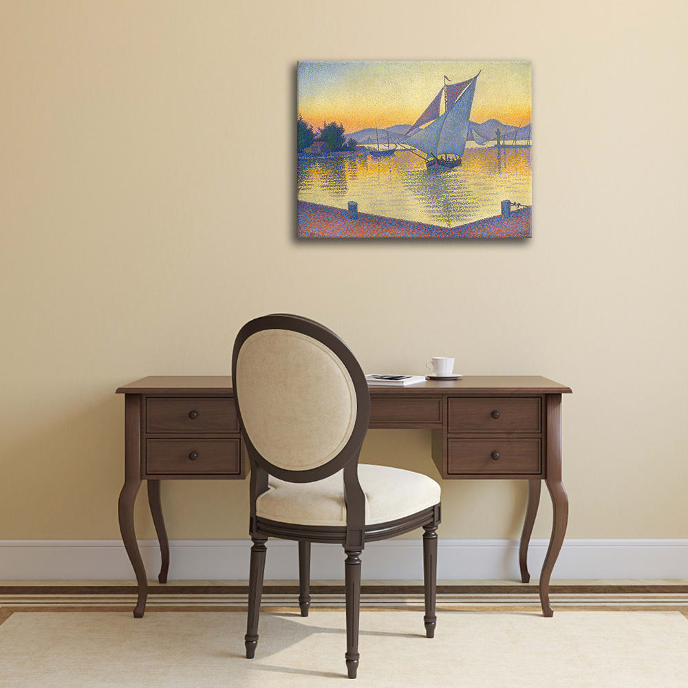 Stampa su tela - Il Porto Al Tramonto - Paul Signac cm. 50x60 -