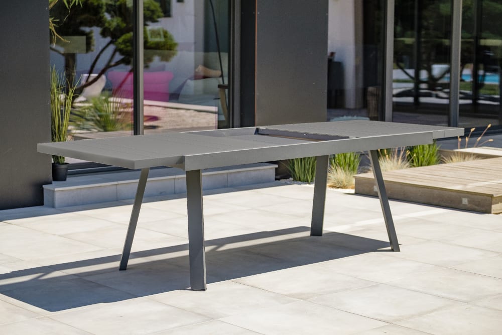 Mesa de jardín 12 plazas de aluminio