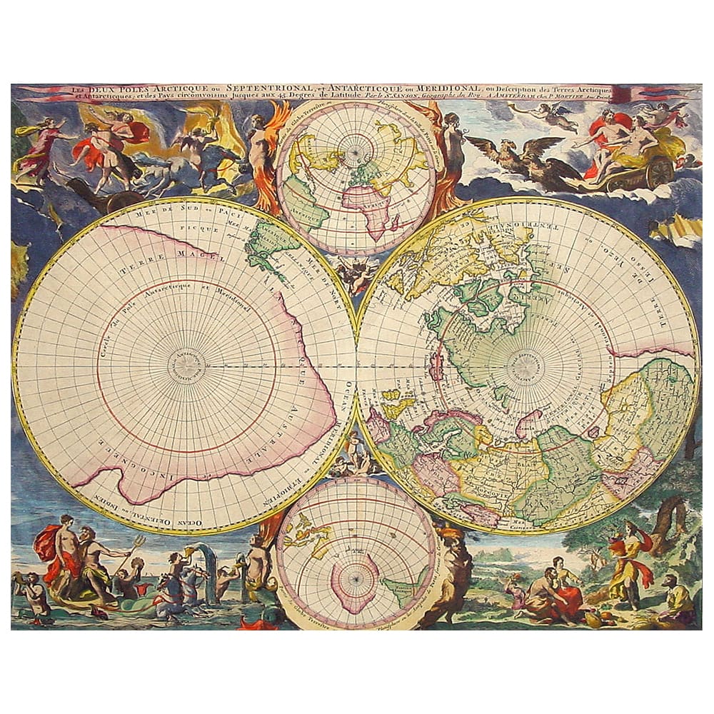 Stampa su tela - Mappa Antica No. 67 cm. 80x100 - Multicolore - PES - Poliestere