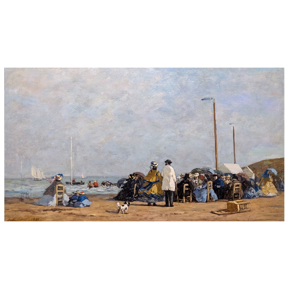Stampa su tela - Crinolines Sur La Plage - Eugène Boudin cm. 50x90 - Multicolore - PES - Poliestere