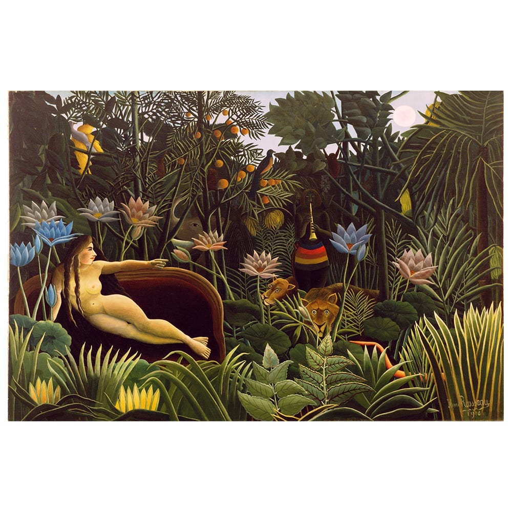 Stampa su tela - Il Sogno - Henri Rousseau cm. 50x70 - Multicolore - PES - Poliestere