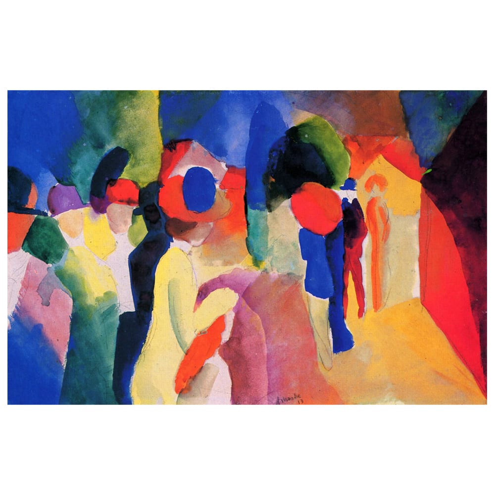 Stampa su tela - Con Una Giacca Gialla - August Macke cm. 60x90 - Multicolore - PES - Poliestere