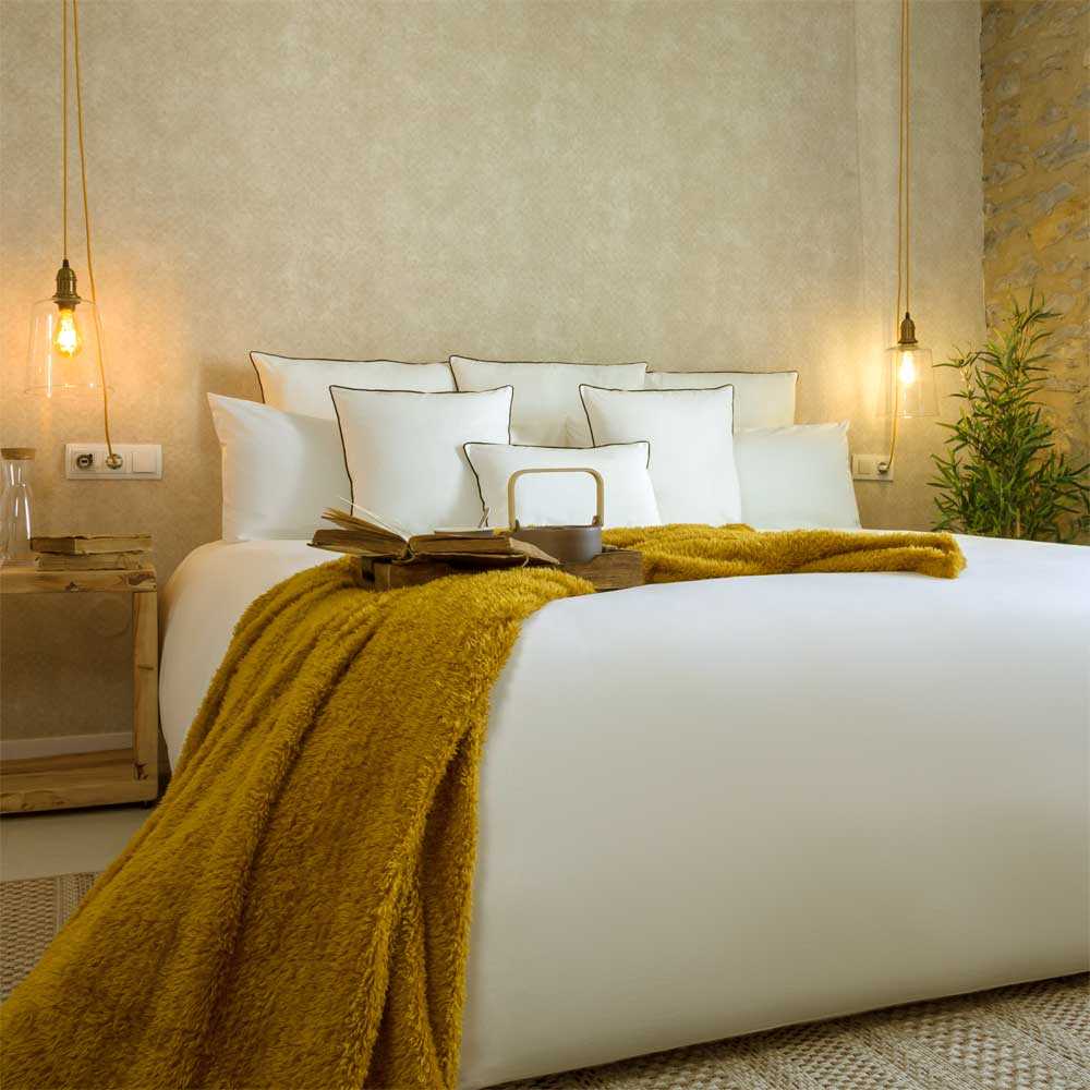 Funda nórdica 100% algodón orgánico beige 240x220 cm cama 150