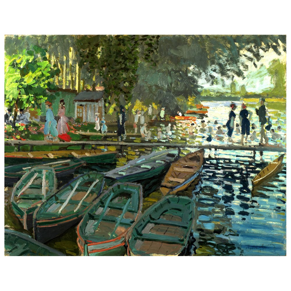 Stampa su tela - Bagnanti Alla Grenouillère - Claude Monet cm. 80x100 - Multicolore - PES - Poliestere