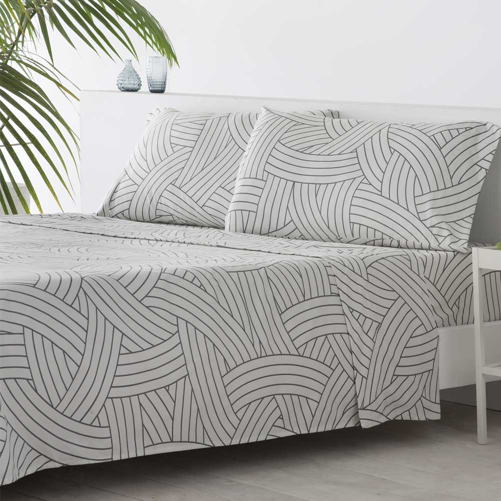 Juego de sábanas microfibra hipoalergénica gris 160x260 Cama 90 - Maisons du Monde