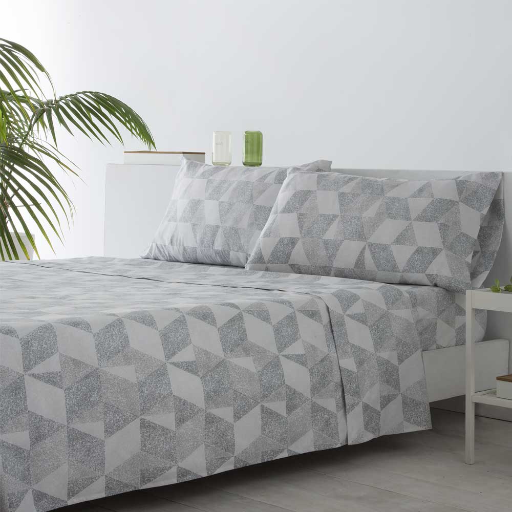 Juego de sábanas microfibra hipoalergénica gris 210x260 Cama 135 - Maisons du Monde