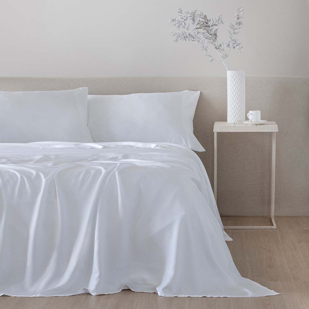 Juego de sábanas Bambú 100% orgánico Blanco 280x260 Cama de 200 - Maisons du Monde