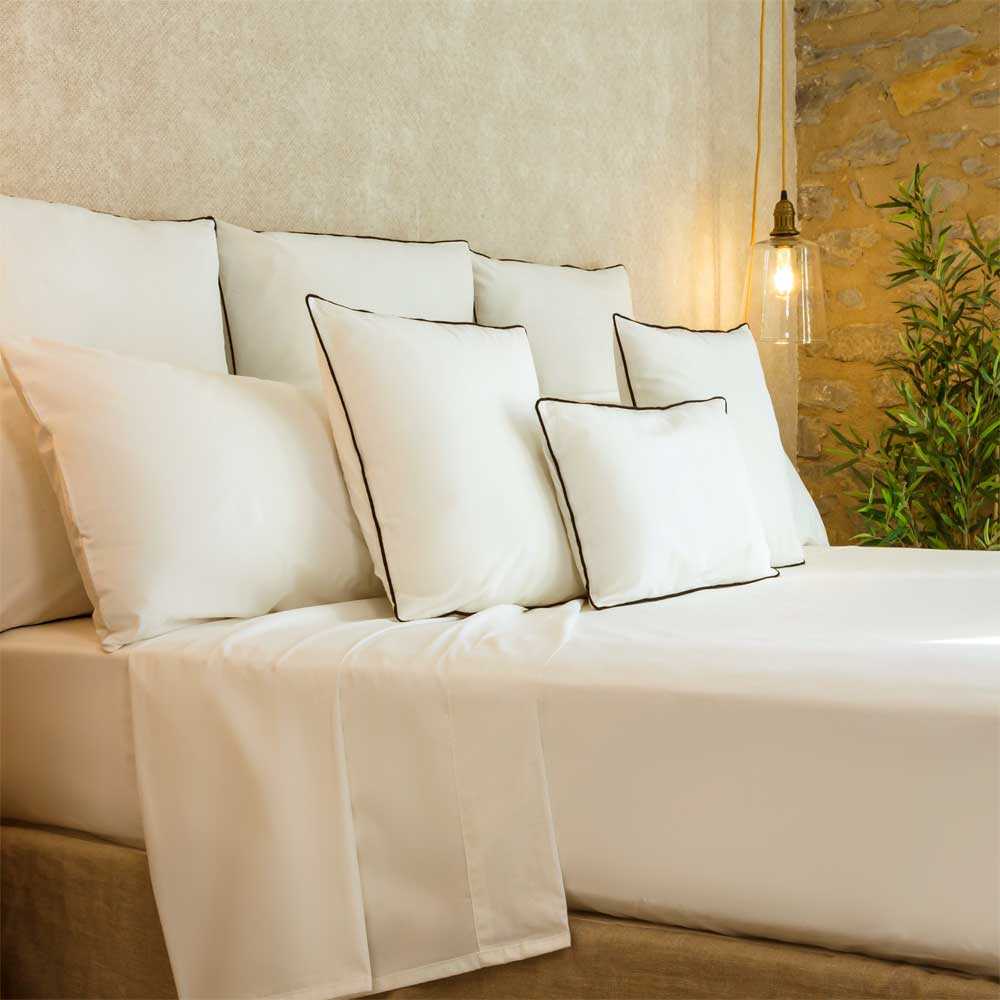 Juego de sábanas 100% algodón orgánico beige 160x260 Cama 90