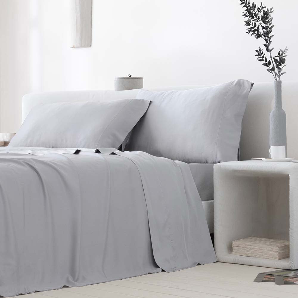 Juego de sábanas Bambú 100% orgánico Gris Cama de 90 ( 160x260 )