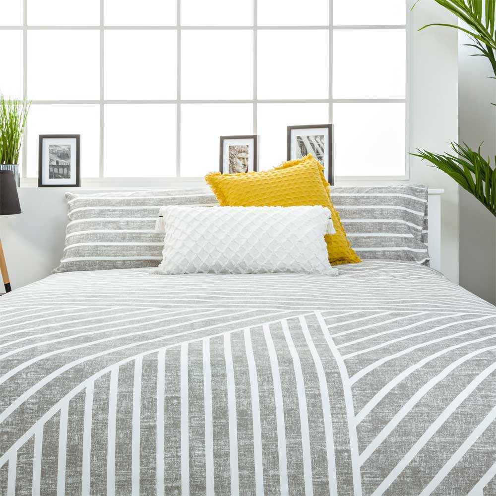 Juego de sábanas microfibra hipoalergénica gris 210x260 Cama 135 - Maisons du Monde