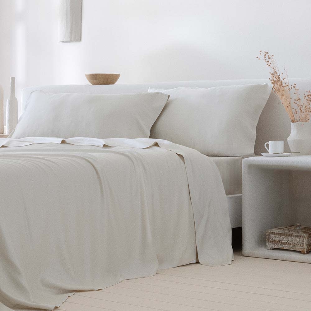 Juego de sábanas Bambú 100% orgánico Beige 270x260 Cama de 180