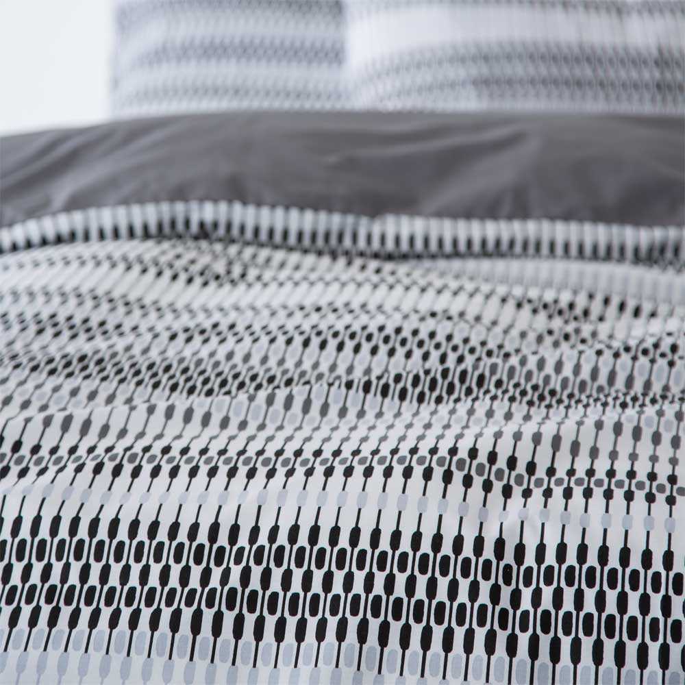 Juego de sábanas algodón poliéster reciclado gris 280x260 Cama 200 - Maisons du Monde
