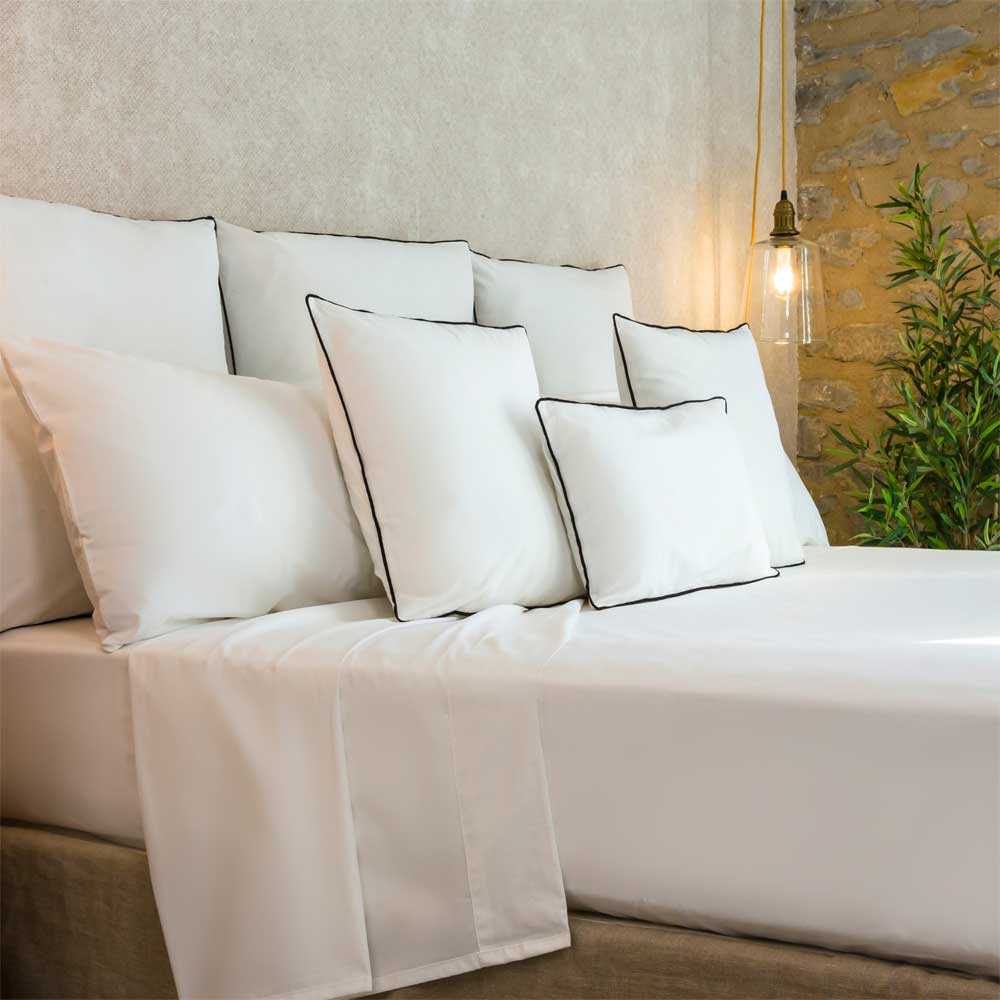 Juego de sábanas 100% algodón orgánico blanco 240x260 Cama 150