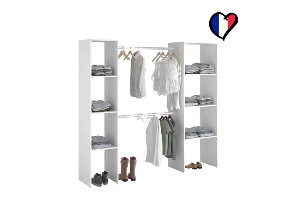 Vestidor 6 estantes + 2 armarios funcionales y de diseño