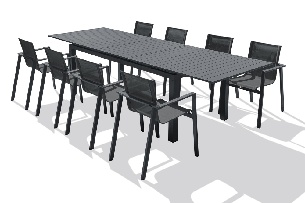 Ensemble repas de jardin 8 places en aluminium