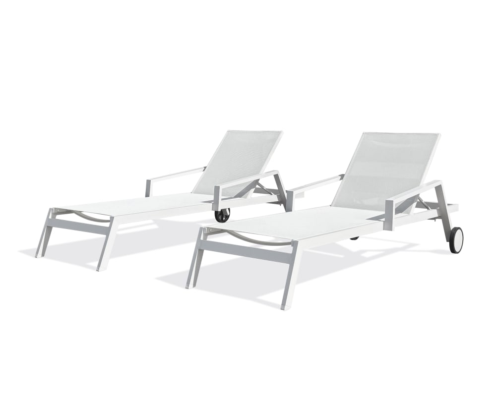 Lot 2 bains soleil - aluminium toile