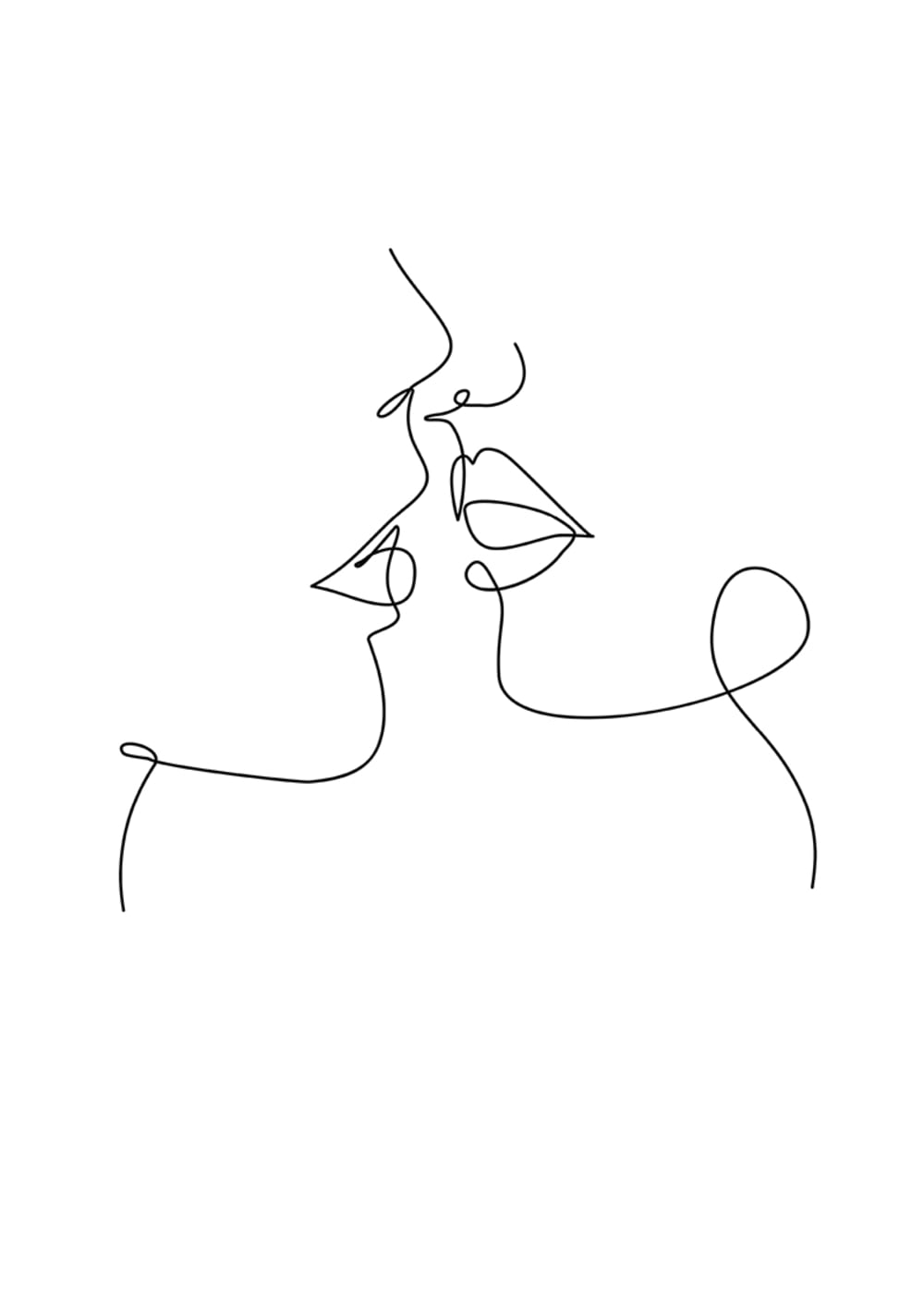 Tableau sur toile Almost kiss 40x50